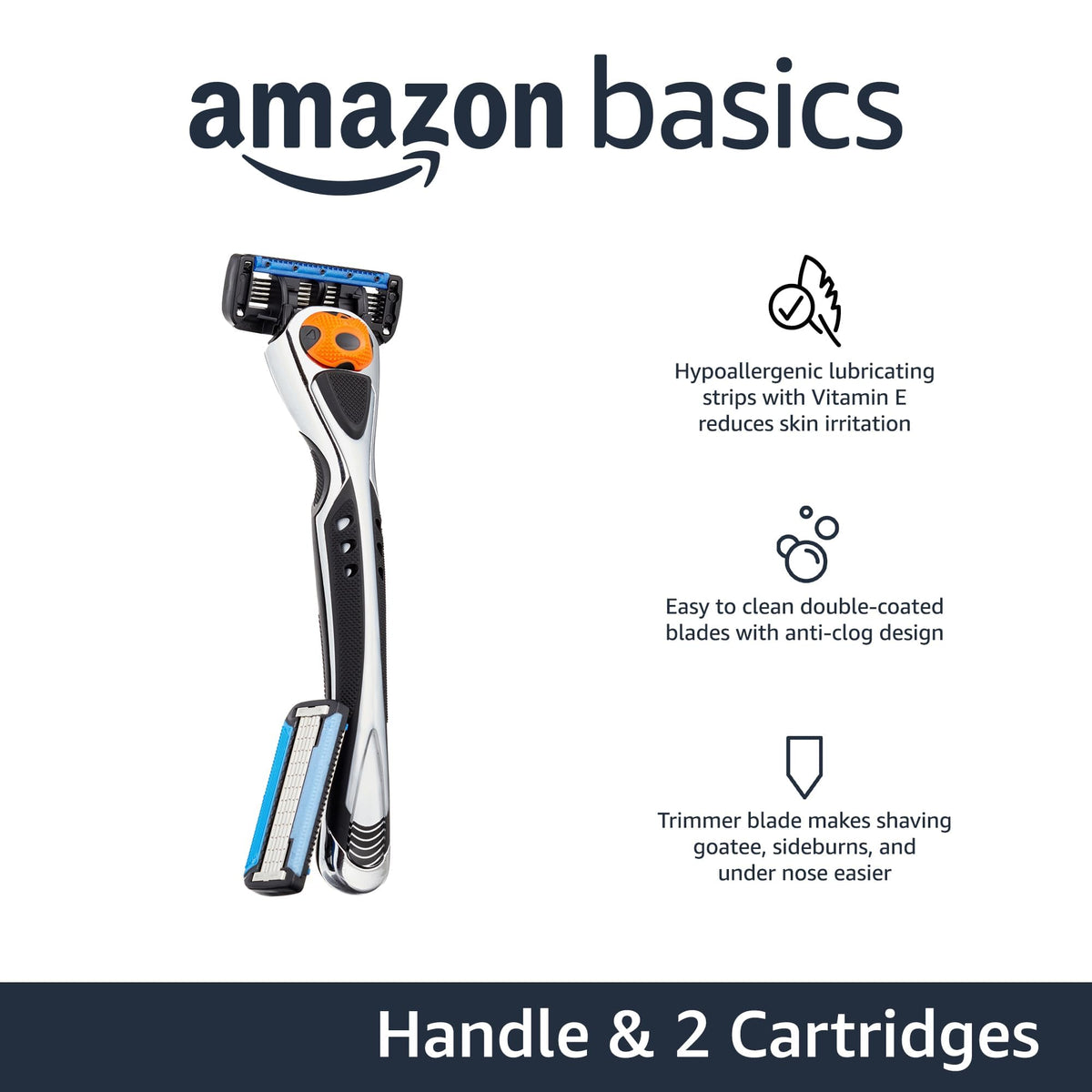5-Blade Razor with Beard Trimmer and 2 Cartridges M3333
