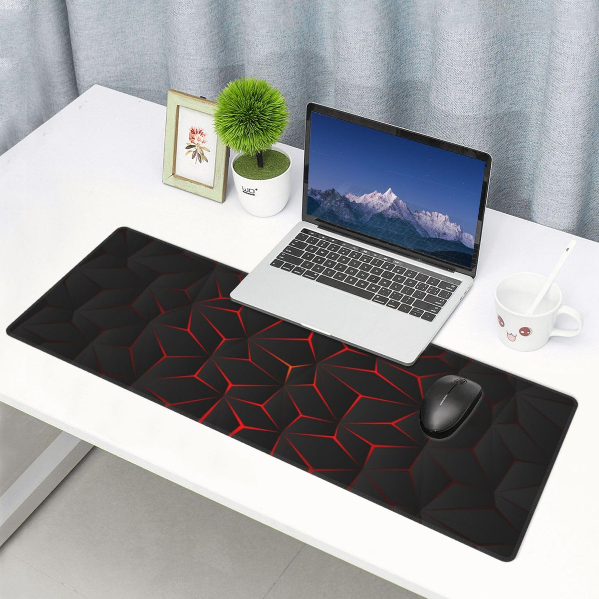 Black Red Large Gaming Mouse Pad 31.5 x 12 inch P122