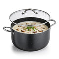 12-Quart Nonstick Ceramic Aluminum Stock Pot with Glass Lid Z564