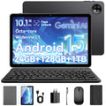 10.1 Inch Android 15 Tablet, 24GB RAM 128GB ROM, 1280 x 800 HD Display, 6000mAh Battery, 5MP+8MP Camera (Black) D18387