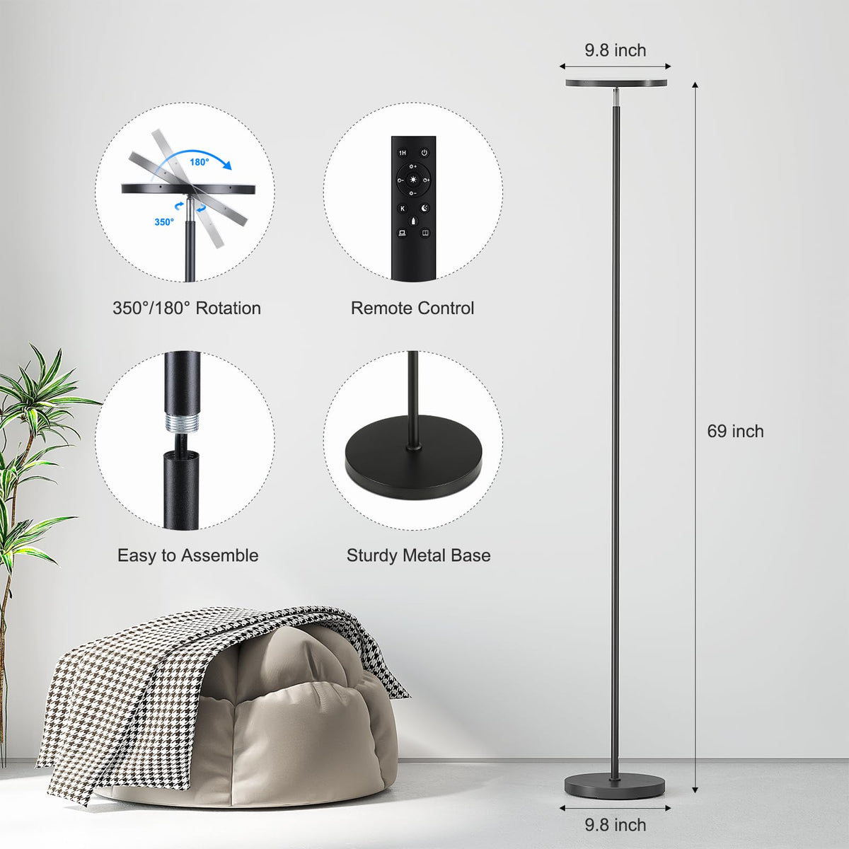 Floor Lamps with Remote Control B130