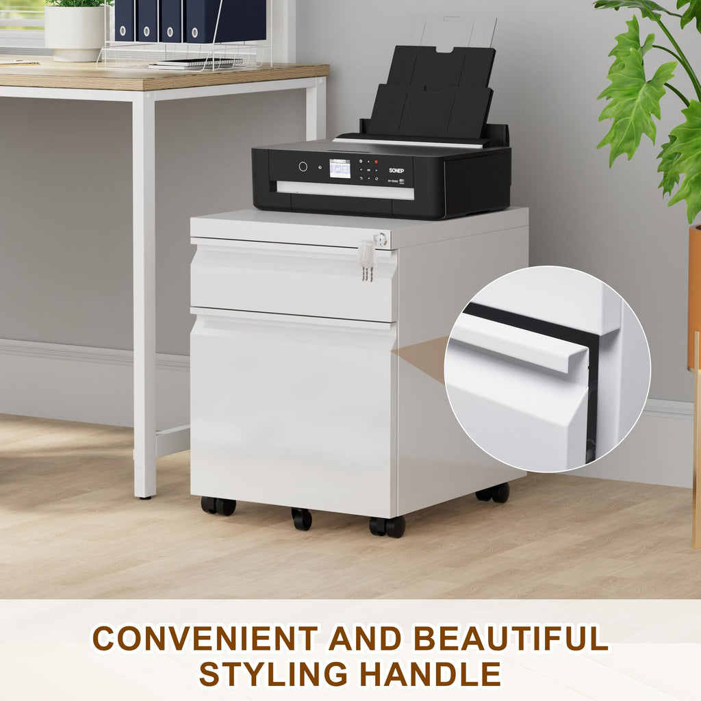 2 Drawer Metal Mobile File Cabinet with Lock Y3147