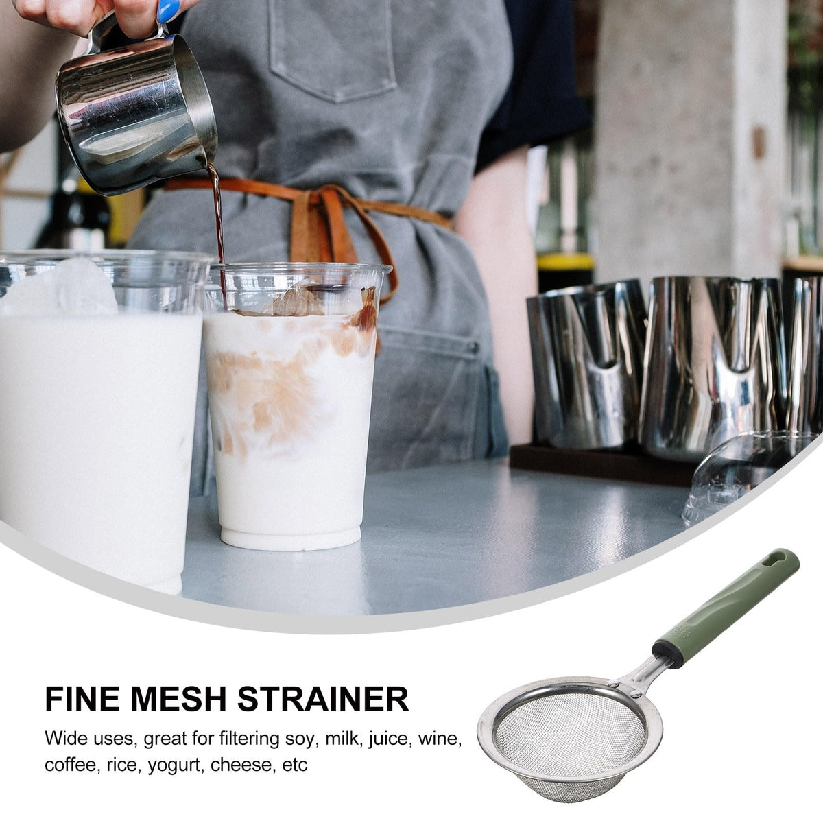 Stainless Steel Food Mesh Strainer with Handle M6216