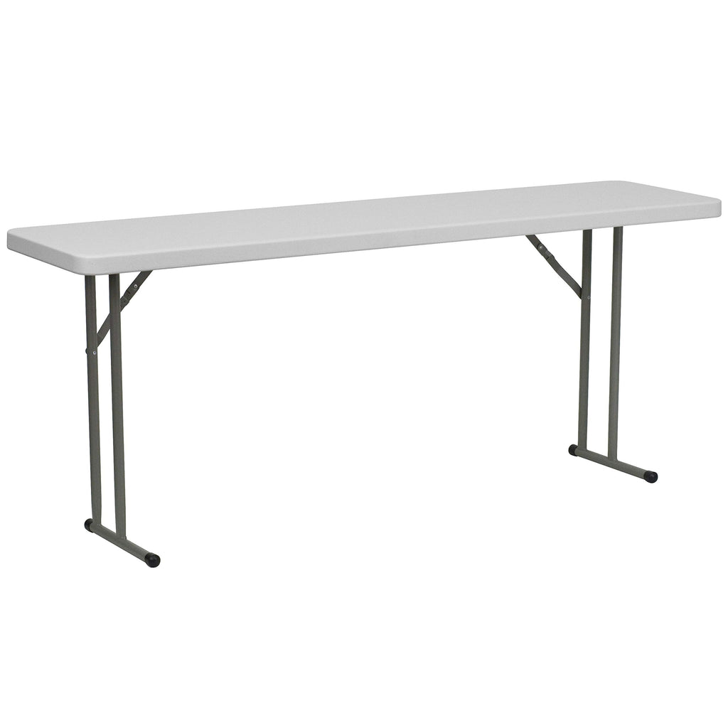 10 Pack 6-Foot Granite White Plastic Folding Training Table J611048