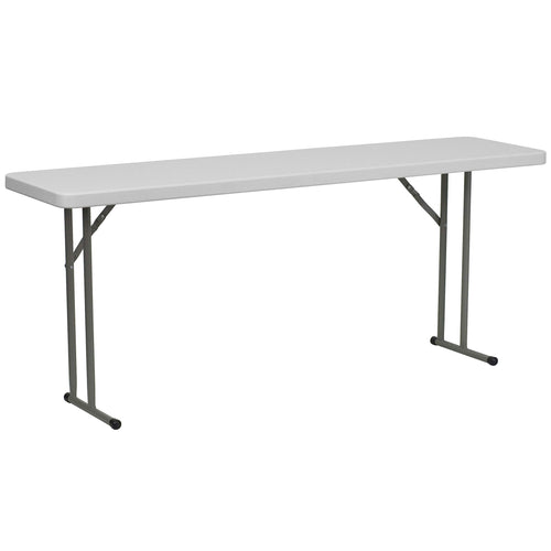 10 Pack 6-Foot Granite White Plastic Folding Training Table J611048