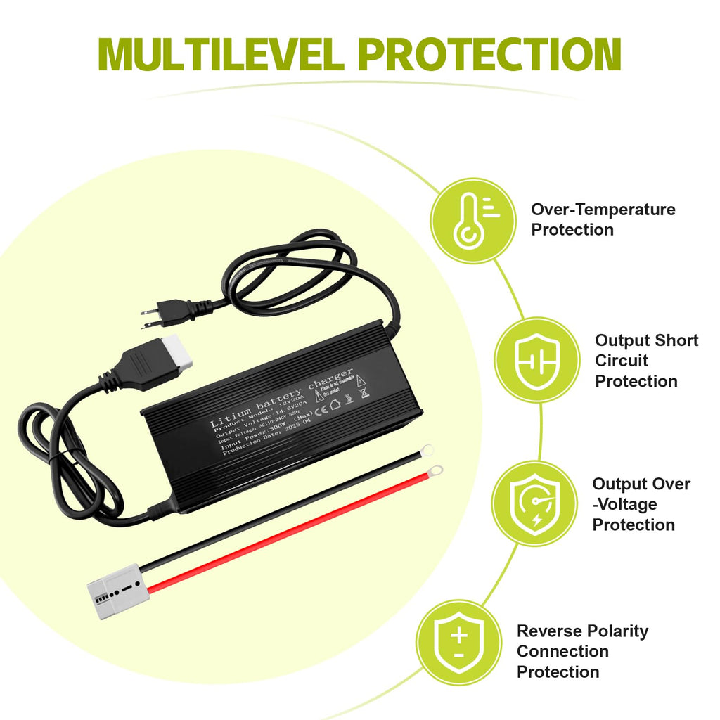 14.6V 20A LiFePO4 Battery Charger with Anderson Connector E641