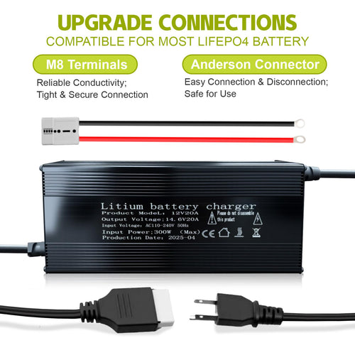 14.6V 20A LiFePO4 Battery Charger with Anderson Connector E641
