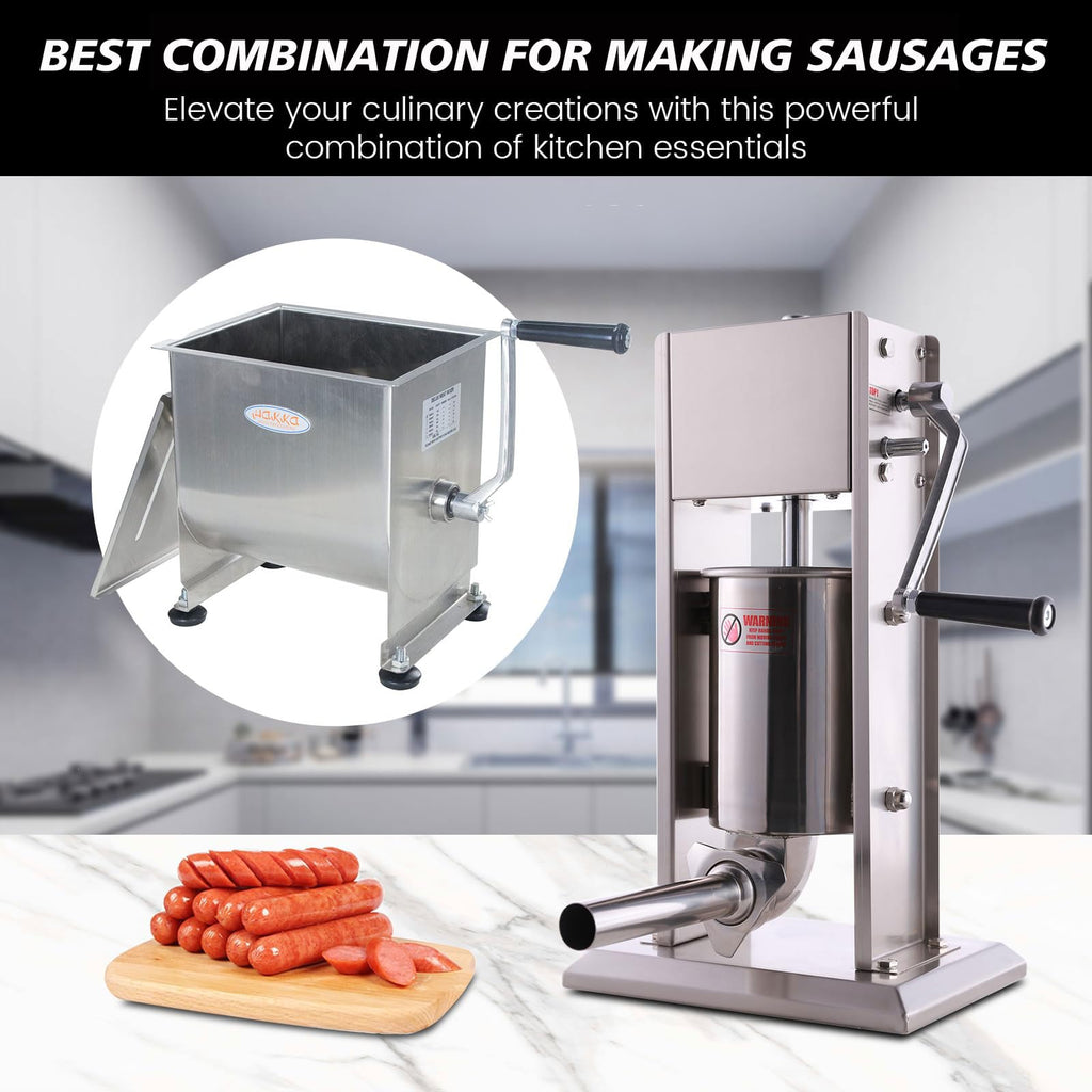 7L Sausage Stuffer and 15lb Manual Meat Mixer J316
