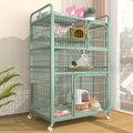 4-Tier Metal Wire Cat Cage with Wheels O900557