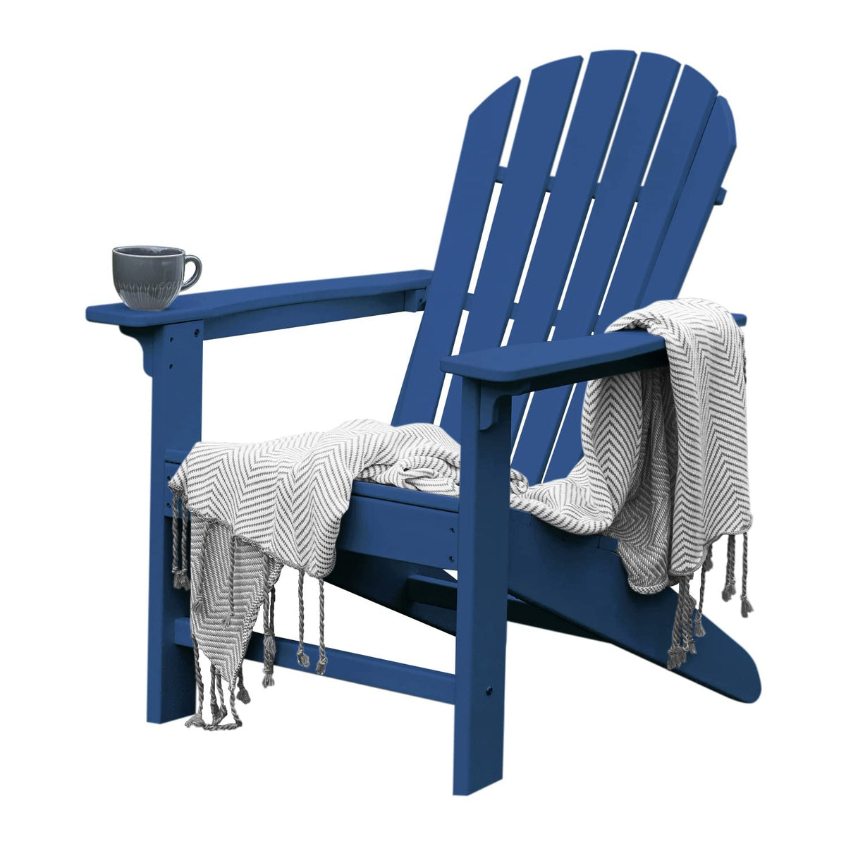 HDPE All-Weather Adirondack Chair 380 lbs Capacity Dark Blue M9164