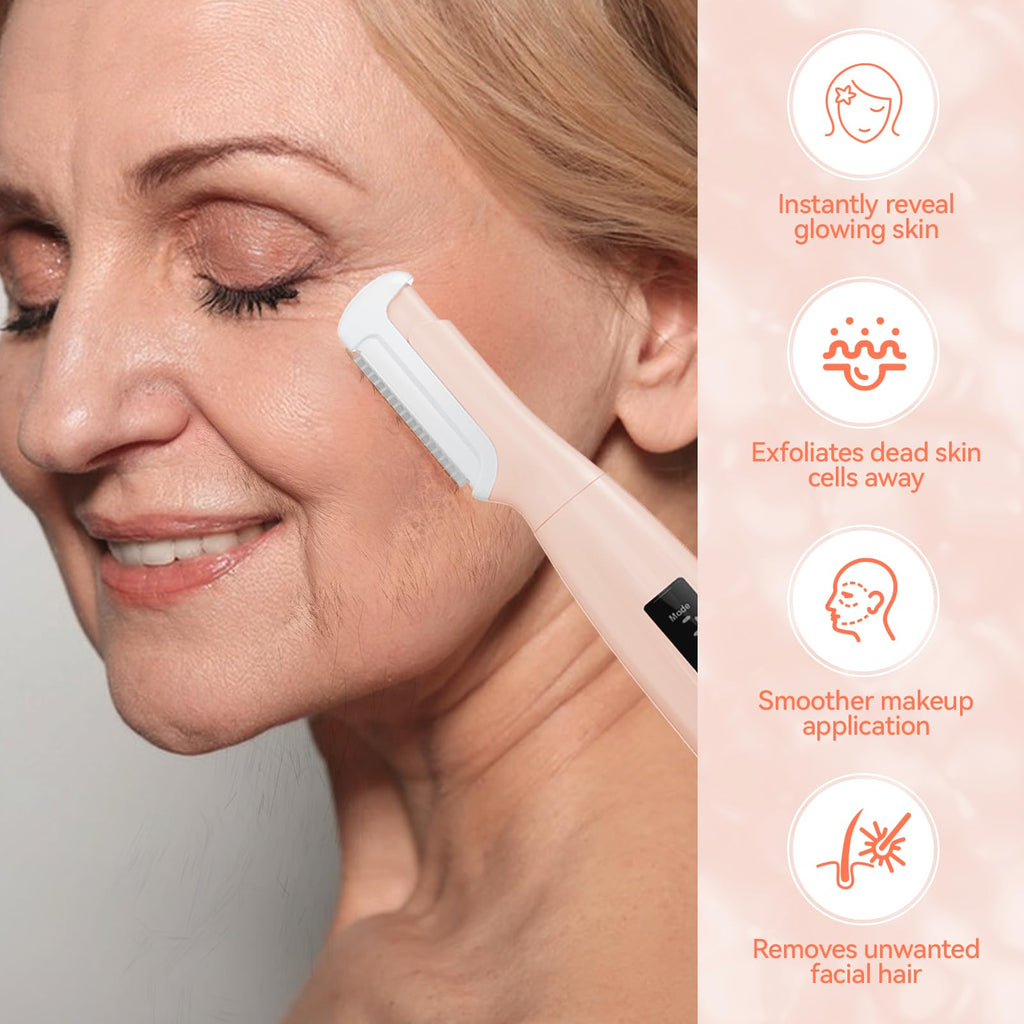 Pink Rechargeable Facial Razor with 8 Blades M717588