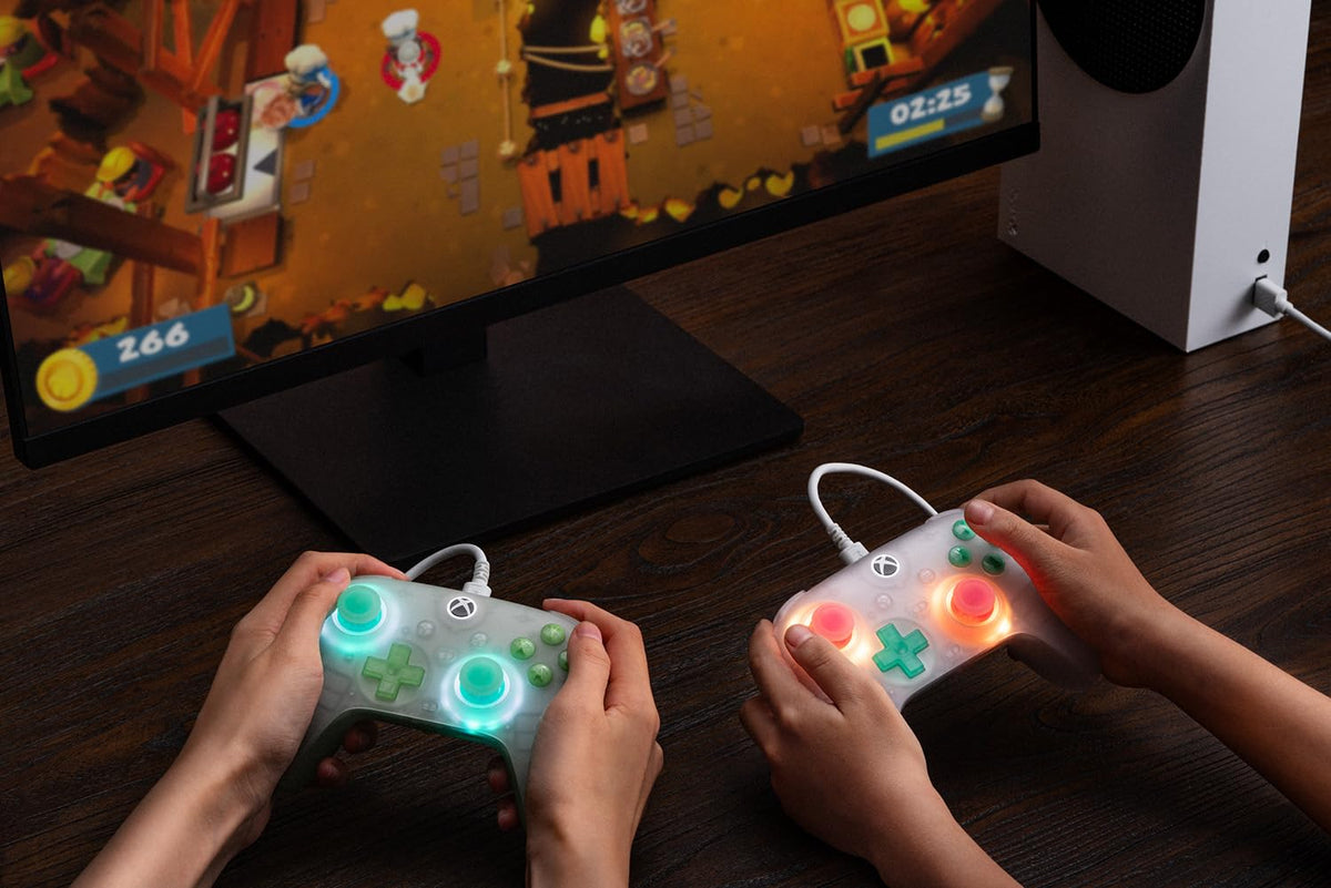 Wired Controller with RGB Lighting, Hall Effect Joysticks and Triggers, Translucent Pink S220559