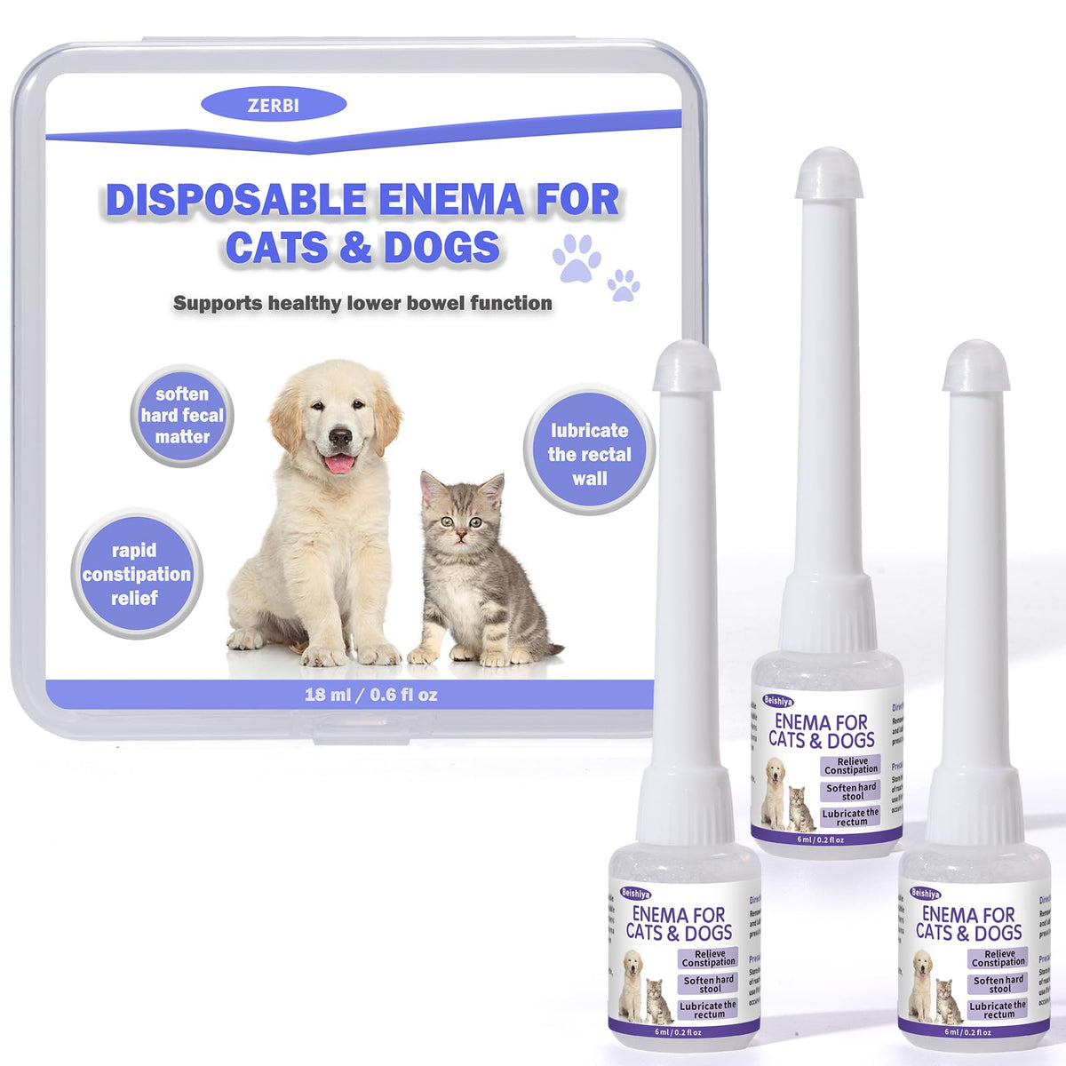 Disposable Enema for Cats & Dogs 6mL (3 Pack) F767813