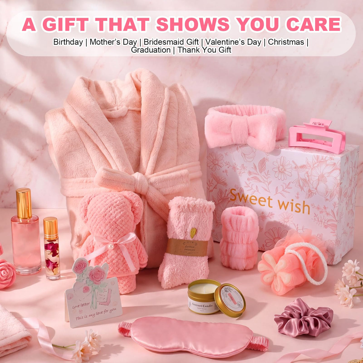 11 Pcs Pink Spa Gift Basket T14033