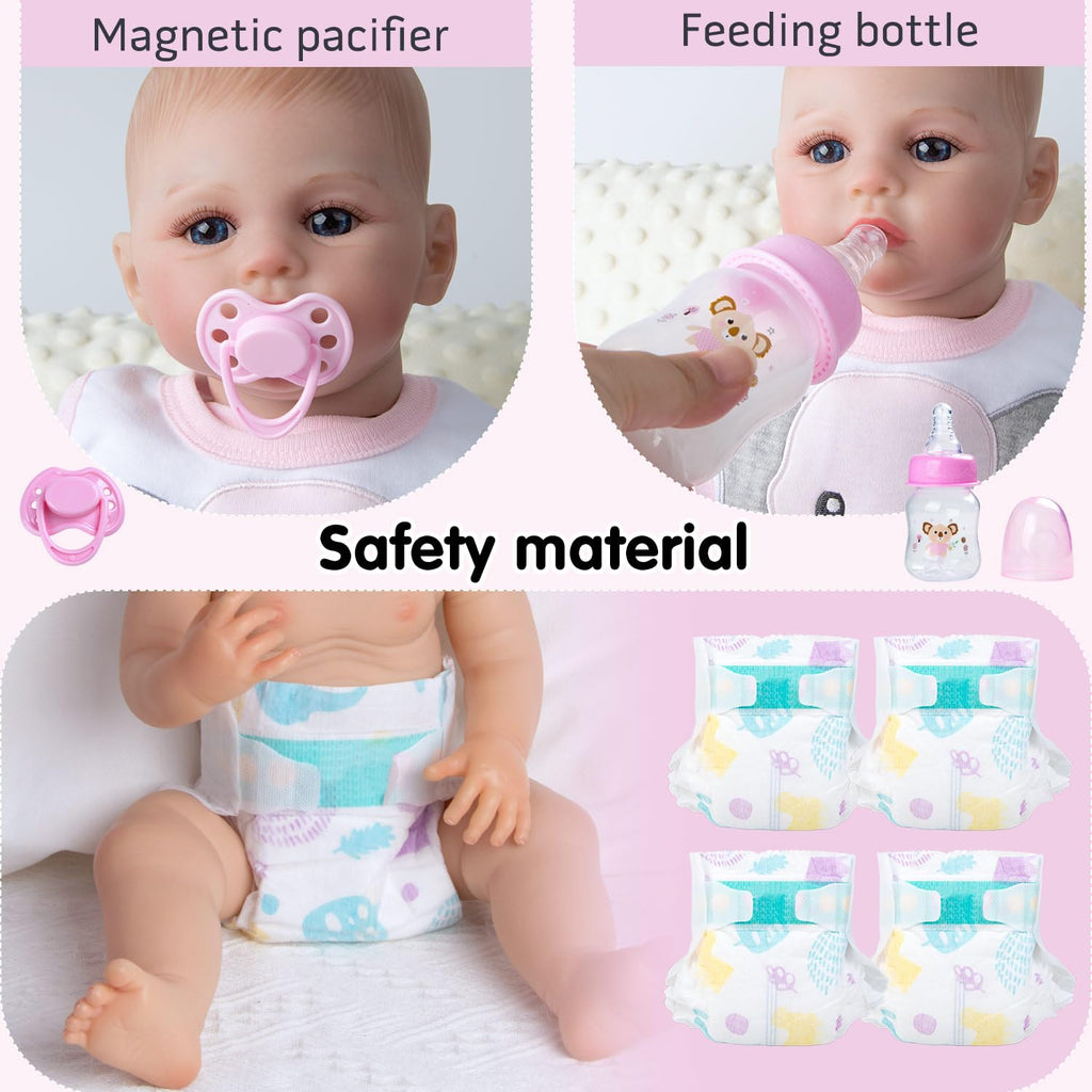 Reborn Baby Doll Clothes with Bassinet for 18-22 Inch Dolls G5588
