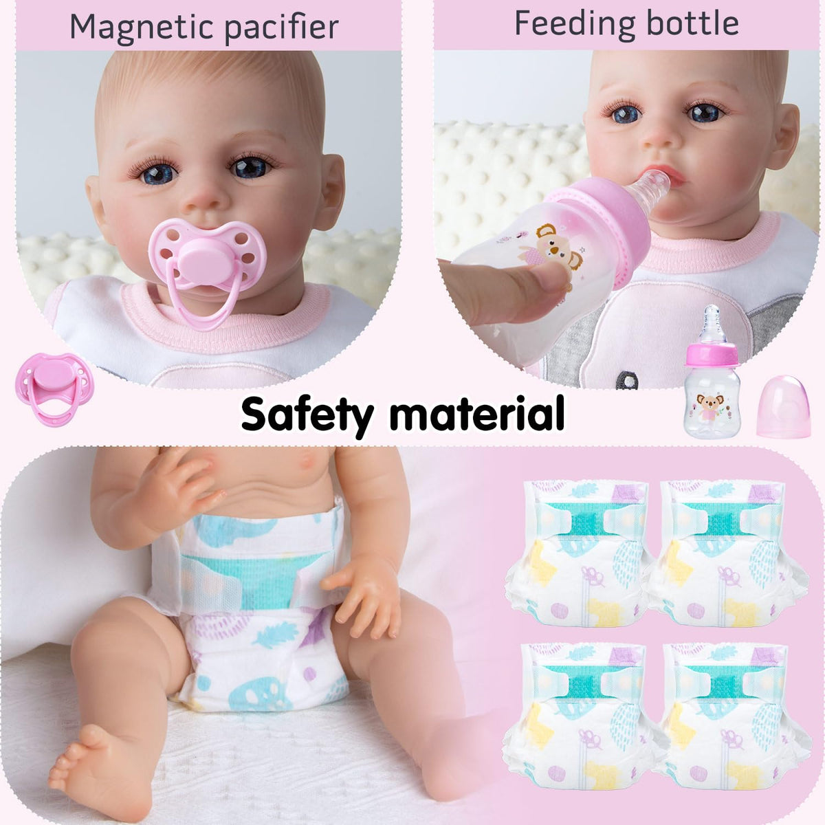 Reborn Baby Doll Clothes with Bassinet for 18-22 Inch Dolls G5588