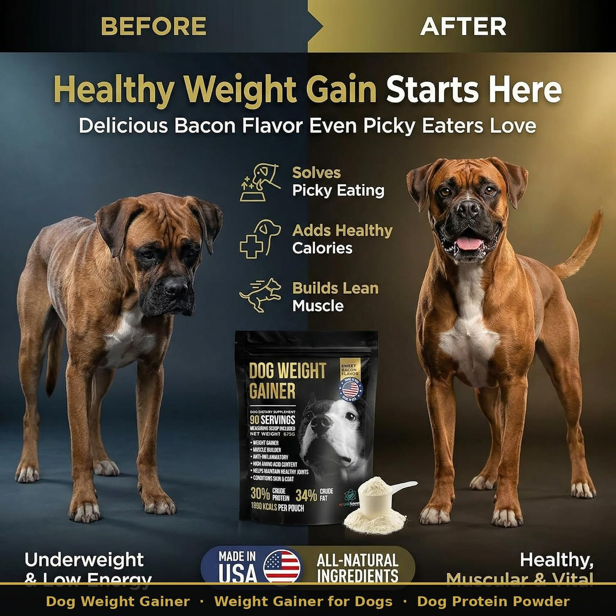 High Calorie Dog Weight Gainer 90 Servings 1.5 lbs K955
