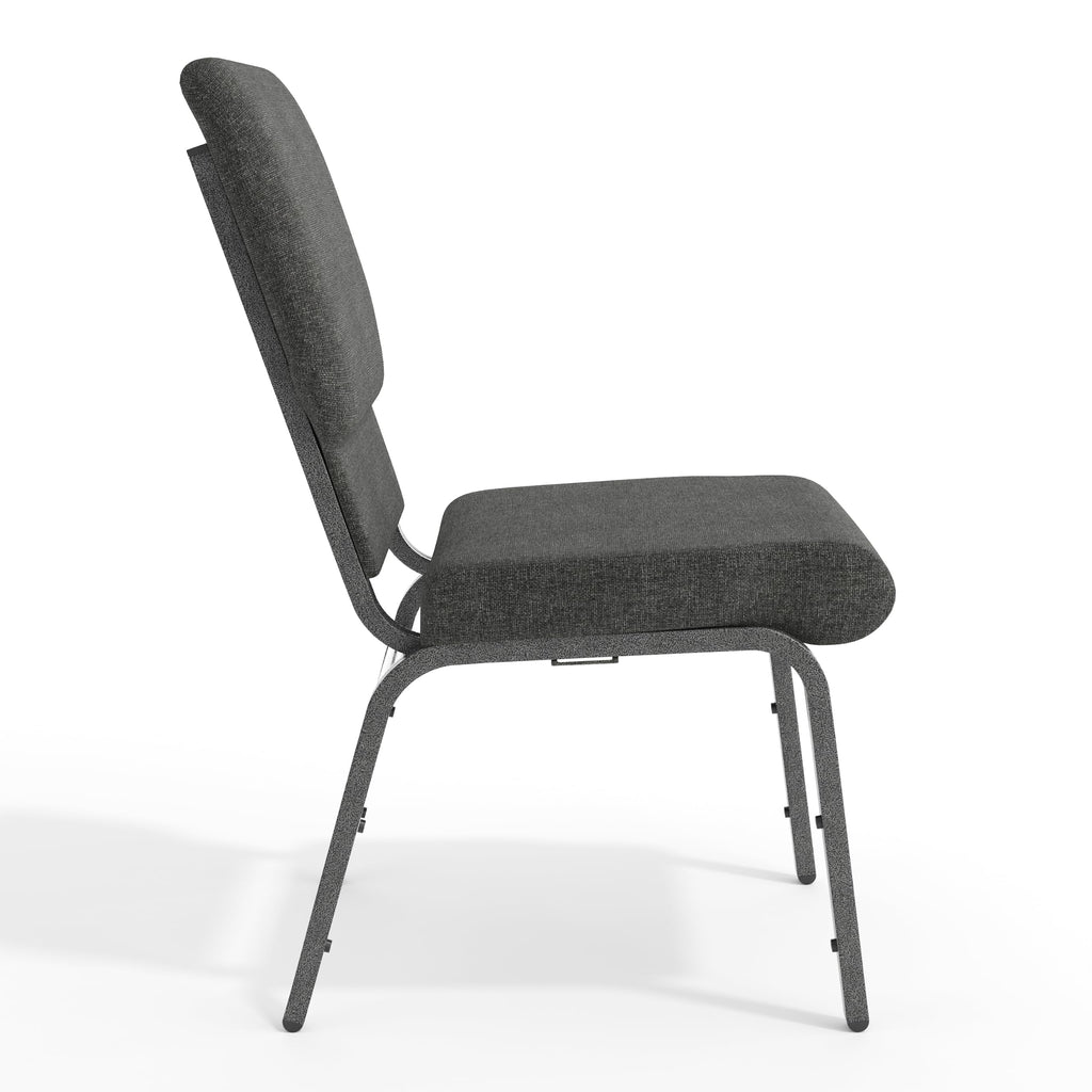 Dark Gray Fabric Stacking Church Chair 4 Pack D566014