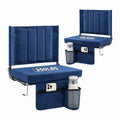 Blue 2 PCS Folding Stadium Chair with Cup Holder O334718