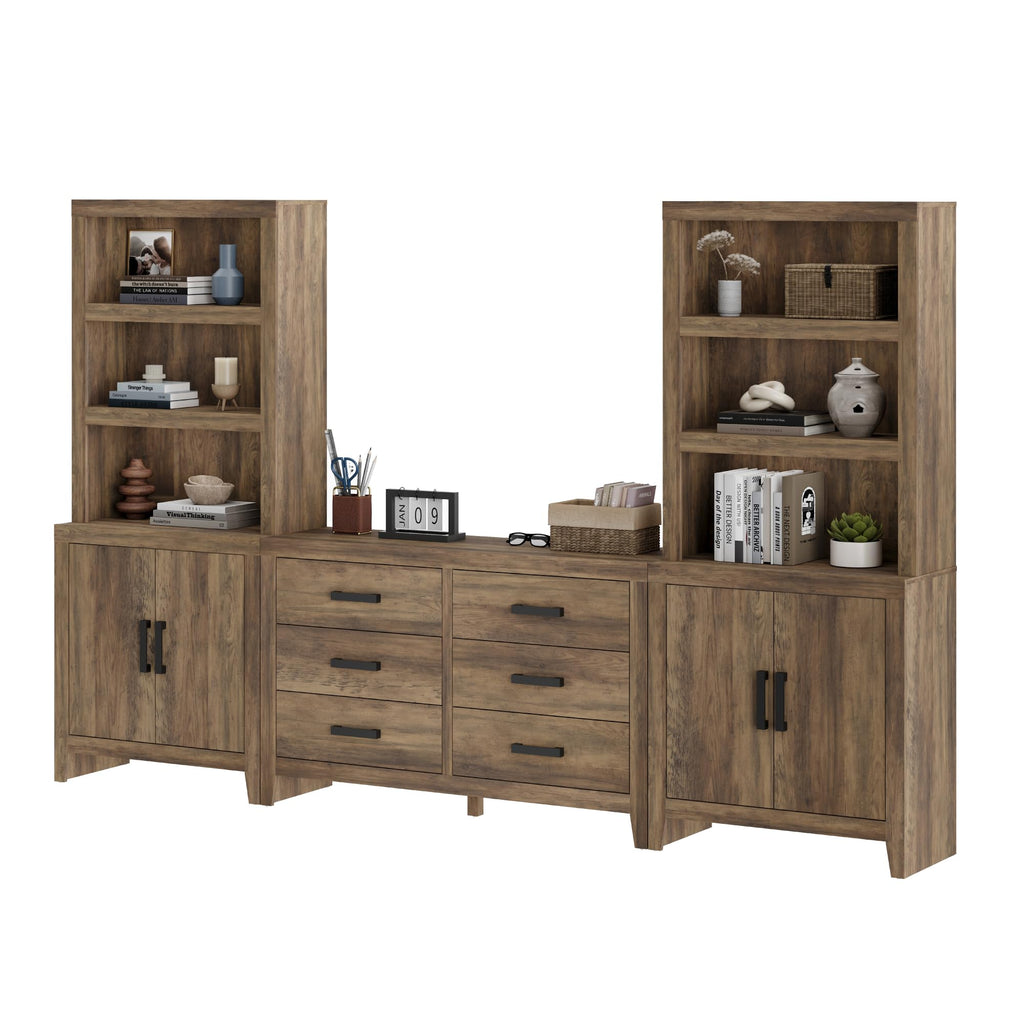 4-Piece Modular Entertainment Center with Bookshelves N150857
