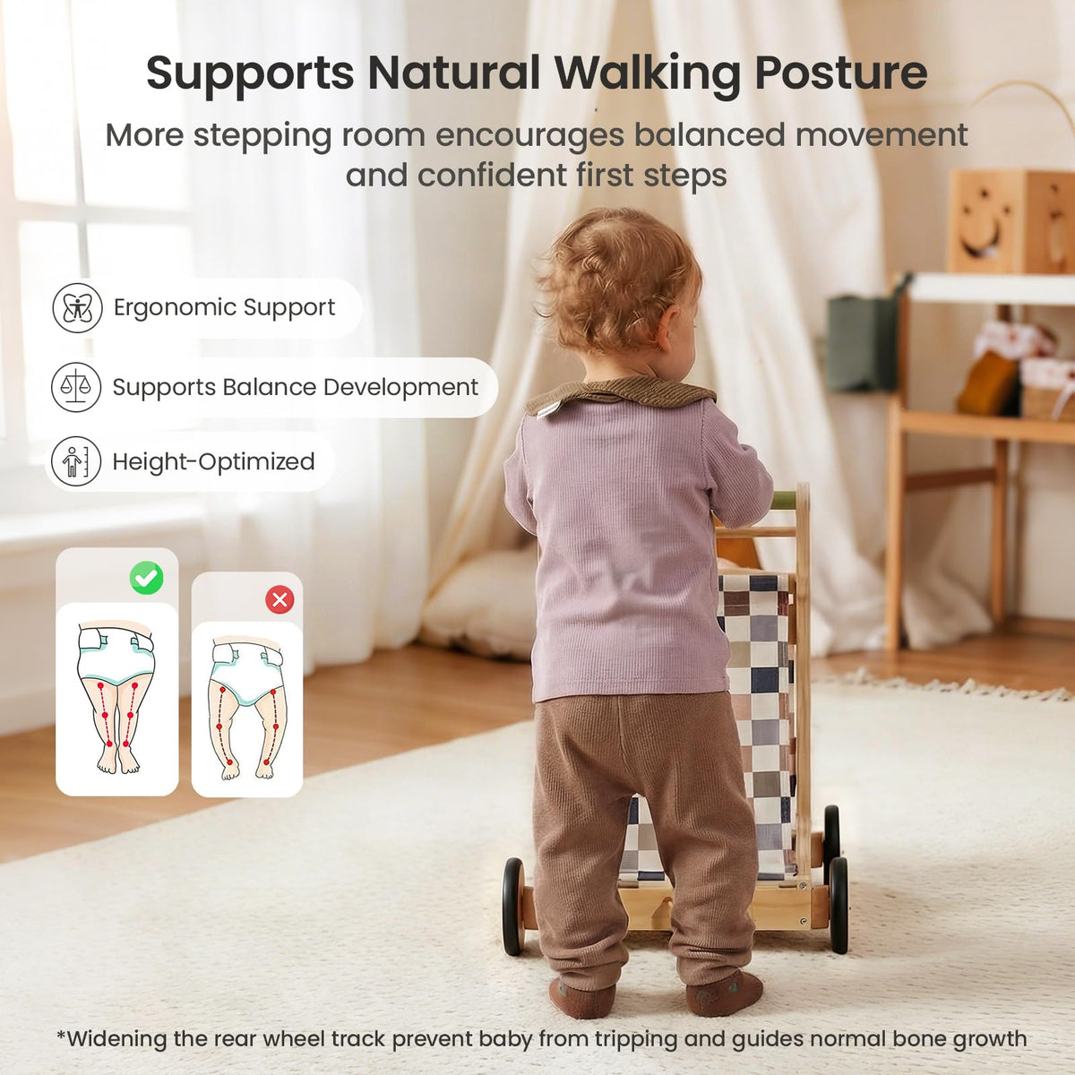 Wooden Baby Walker with Wheels X944