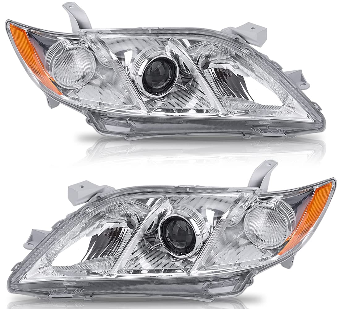 Chrome Housing Amber Reflector Clear Lens Headlights K873828