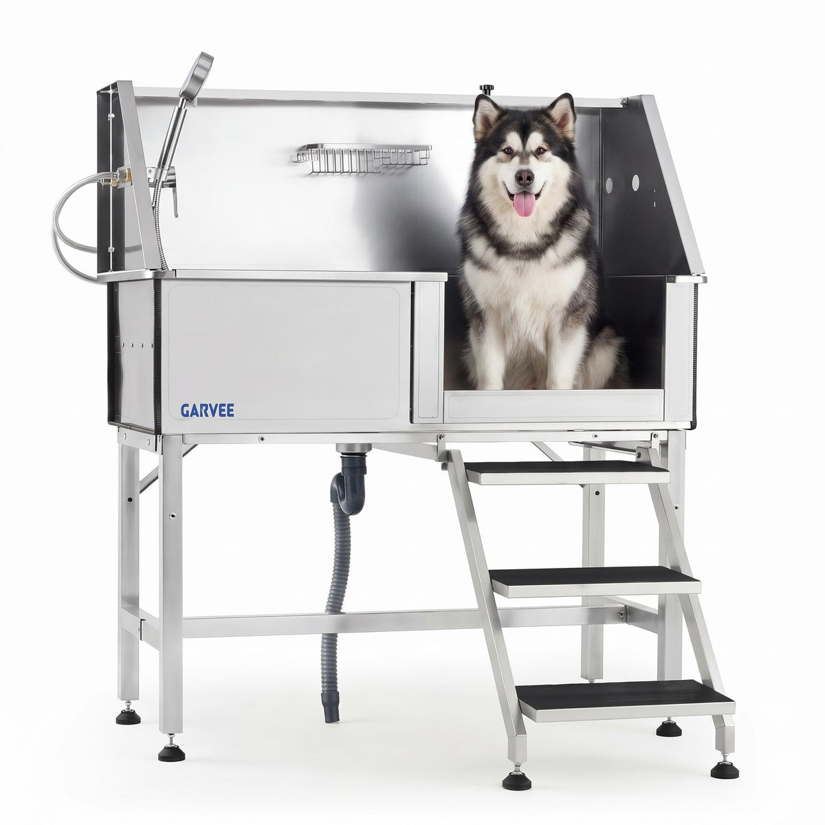 46 Inch Dog Washing Station with Walk-in Stair M3077