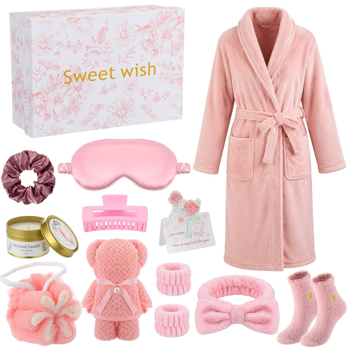11 Pcs Pink Spa Gift Basket T14033