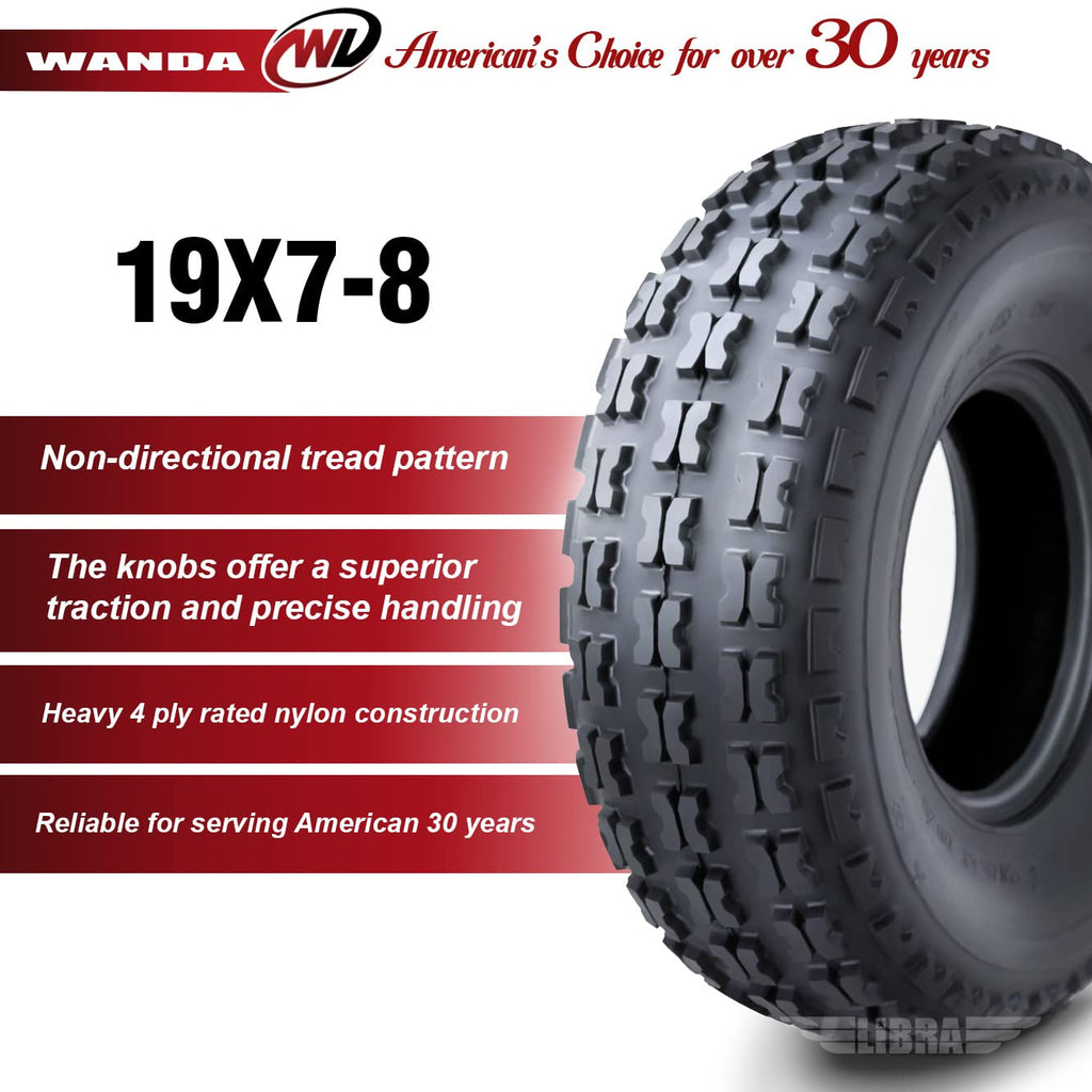 Set of 4 Sport ATV Tires 19x7-8 F7221