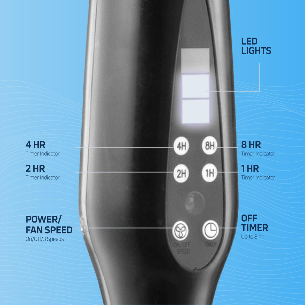 16 Inch Oscillating Pedestal Fan with Remote Control, 3 Speed, Adjustable Height M18018