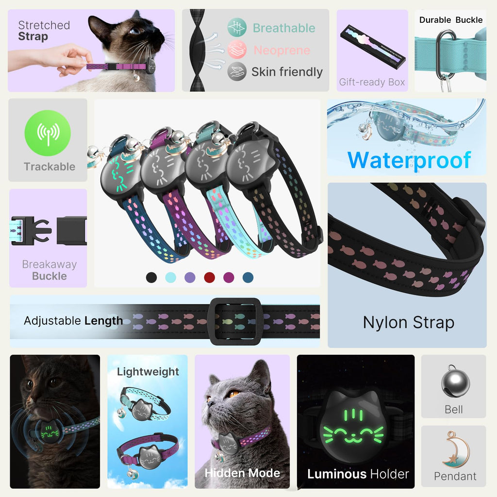 Reflective Breakaway Cat Collar with Bell C7728