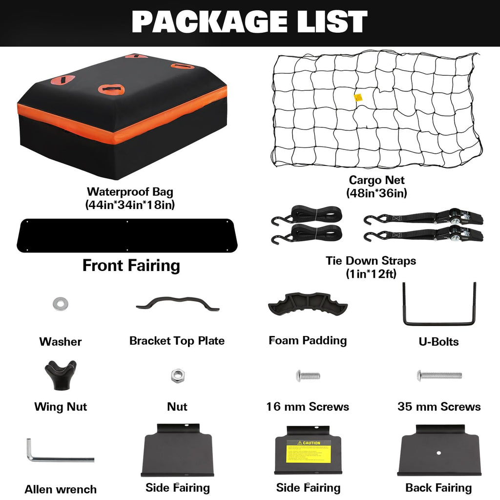 64" x 39" x 5" 200lb Heavy Duty Roof Rack Carrier Basket with Waterproof Bag J742675