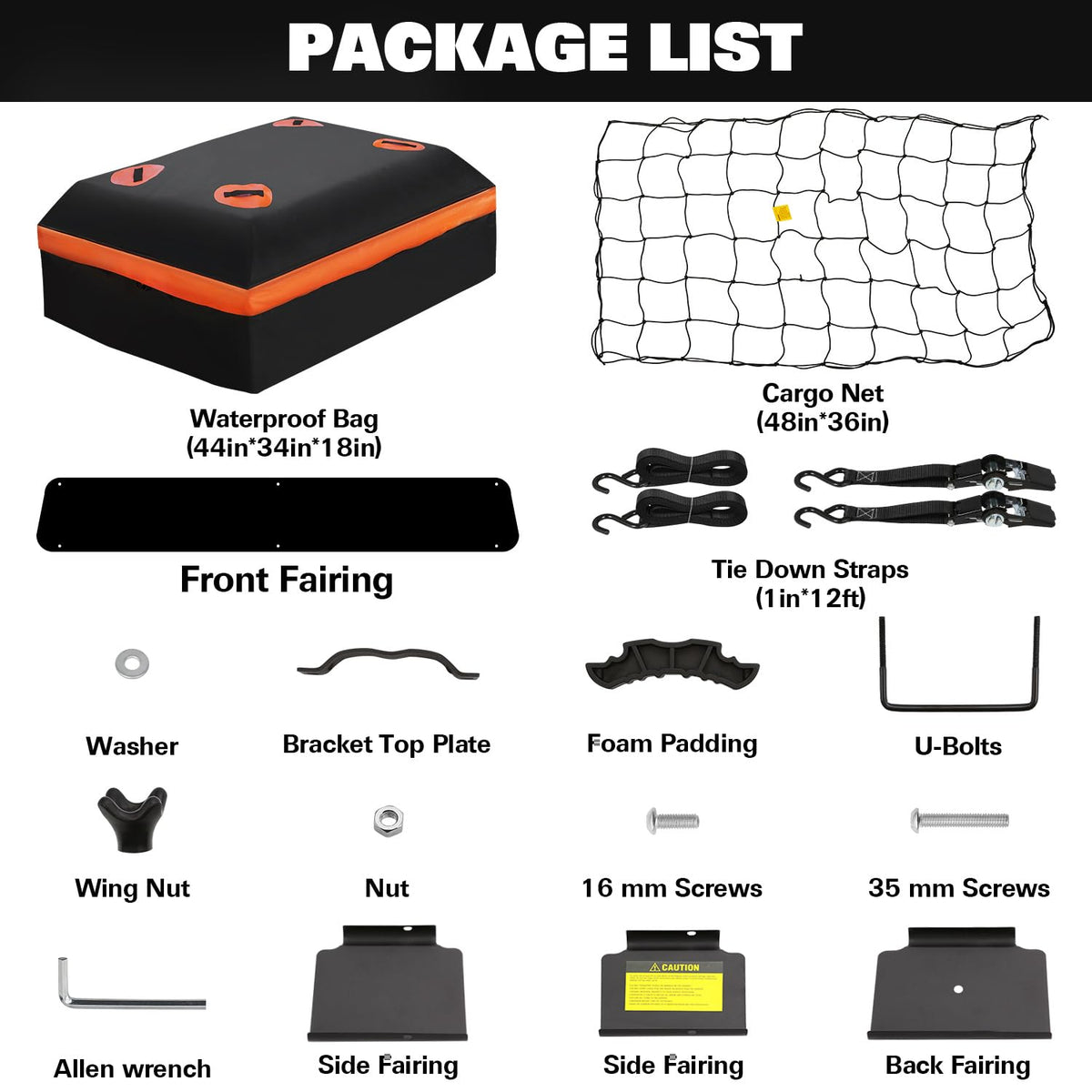 64" x 39" x 5" 200lb Heavy Duty Roof Rack Carrier Basket with Waterproof Bag J742675