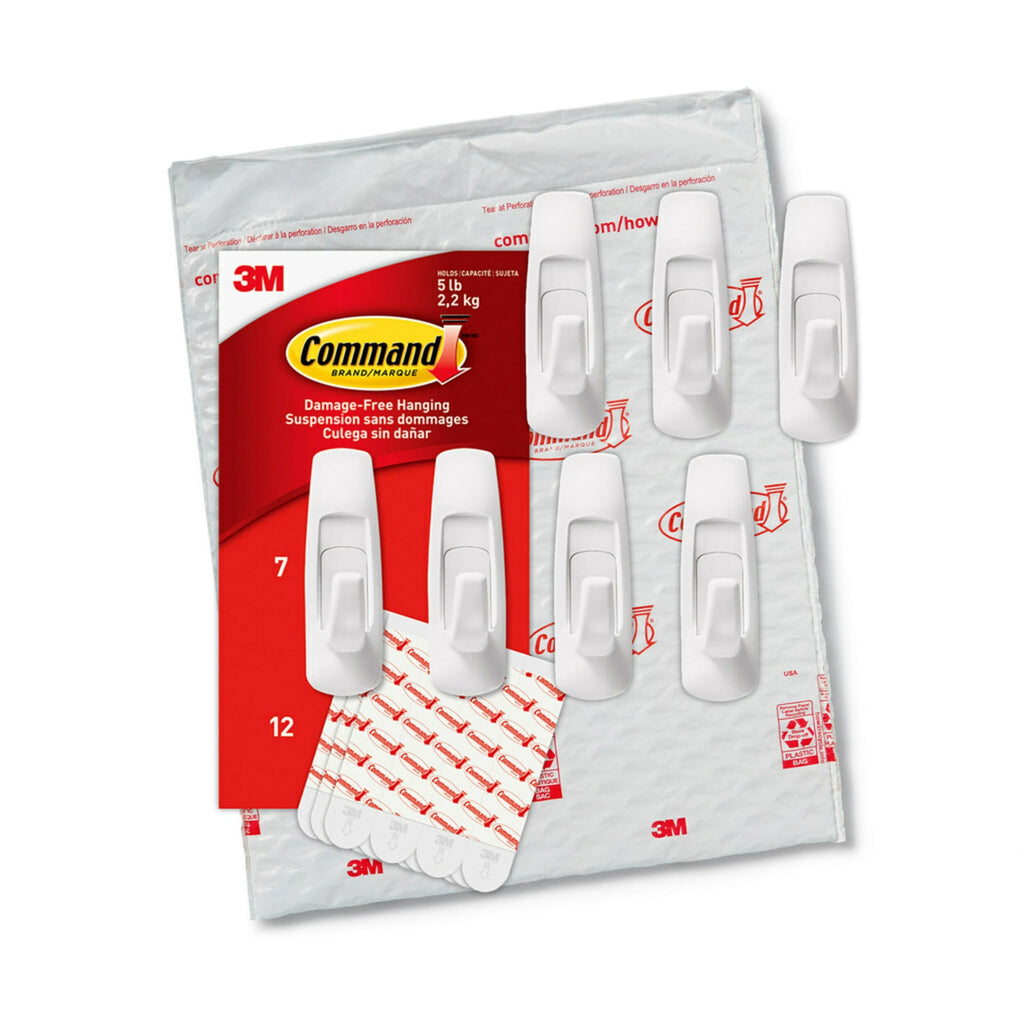Large Utility Hooks, 7 Hooks, 12 Strips O6443
