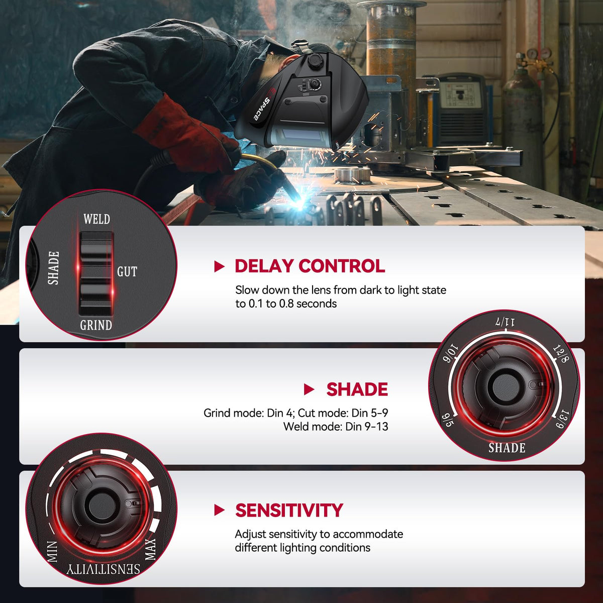 Auto Darkening Welding Helmet W39869