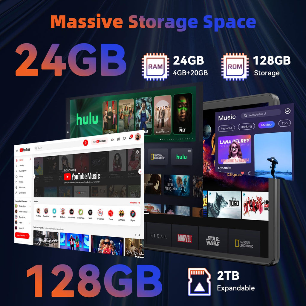 10.1 inch Android Tablet with 26GB RAM 128GB ROM M738