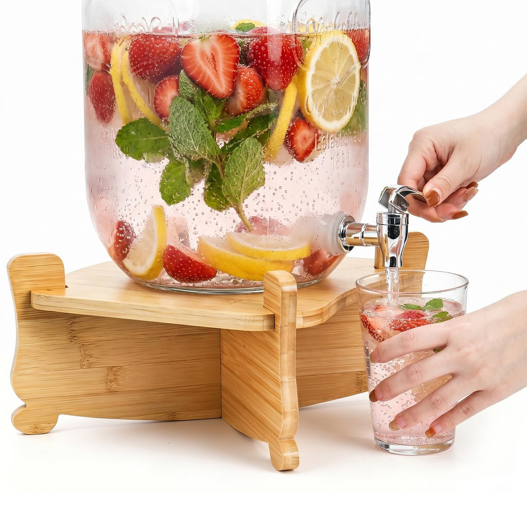 Bamboo Drink Dispenser Stand T6194