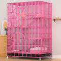 Collapsible Metal Wire Cat Cage with Wheels P563198