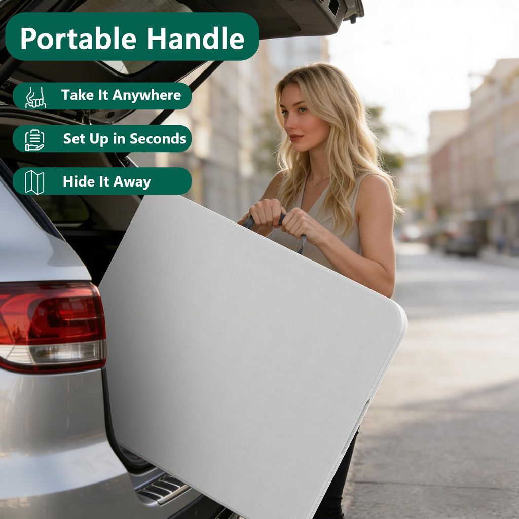 2 Pack 6ft Heavy Duty Folding Table White R1596