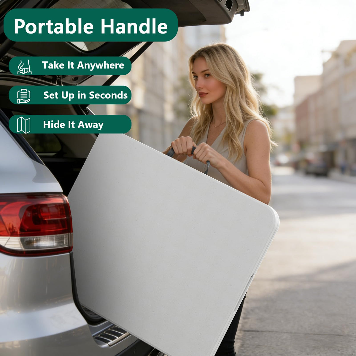 2 Pack 6ft Heavy Duty Folding Table White R1596