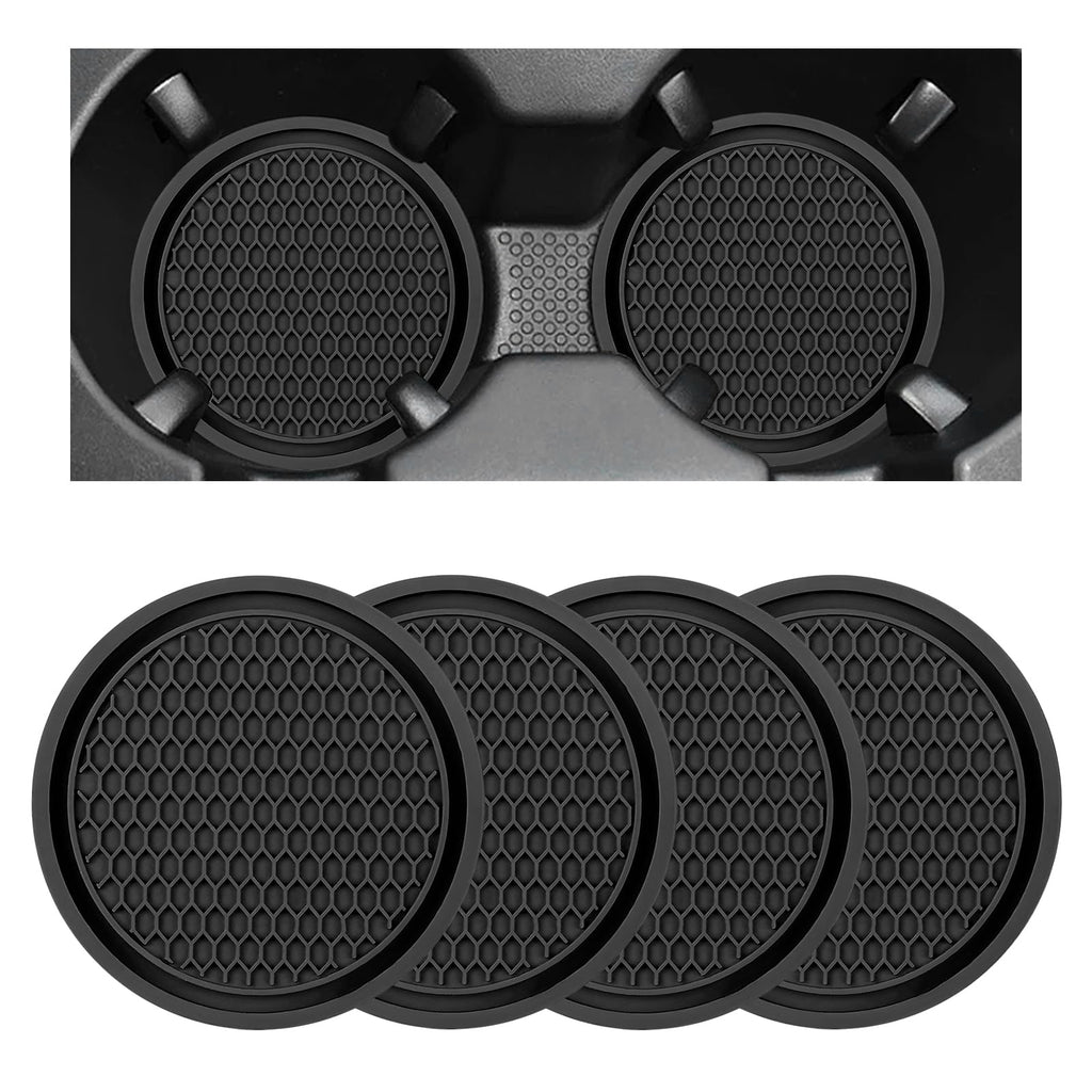 Black Non-Slip Silicone Car Cup Coasters G985278