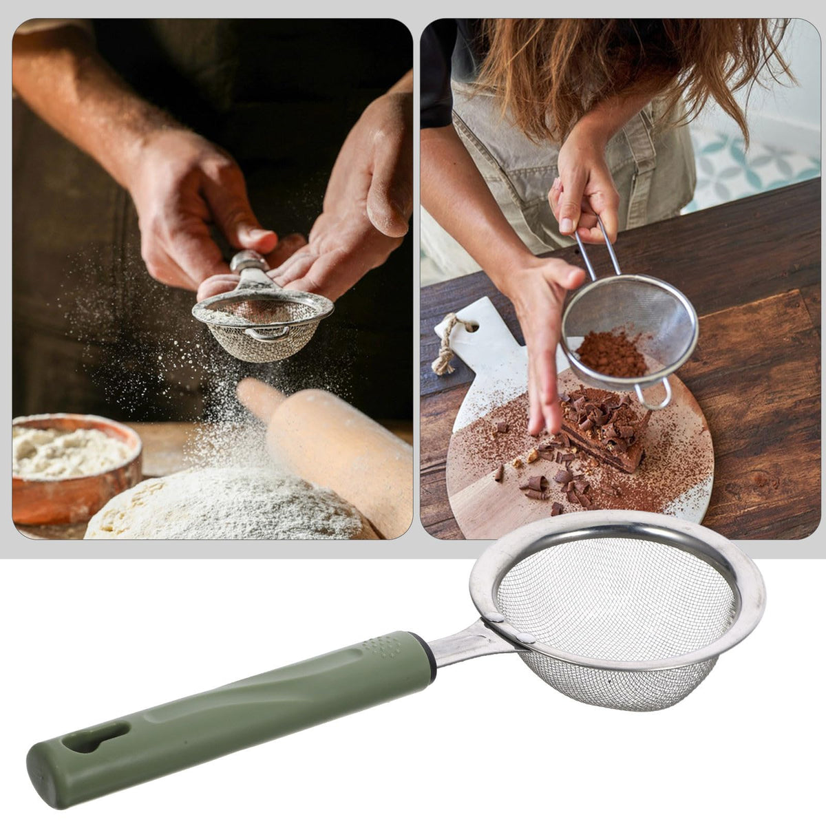 Stainless Steel Food Mesh Strainer with Handle M6216