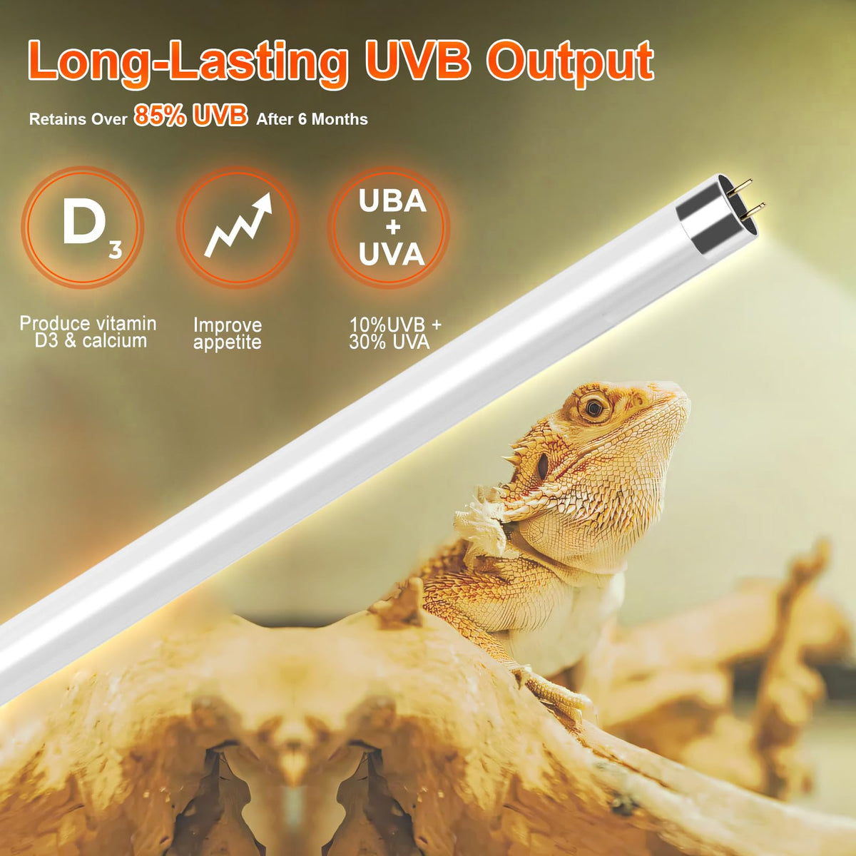 24W T5 UVB Reptile Light Fixture 22" with 2 Pack 24W UVB Bulbs Q8550