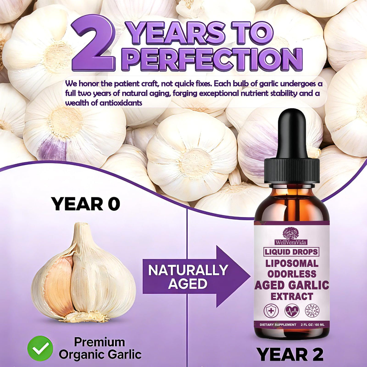 Organic Odorless Garlic Extract Liquid Drops 500mg F21962