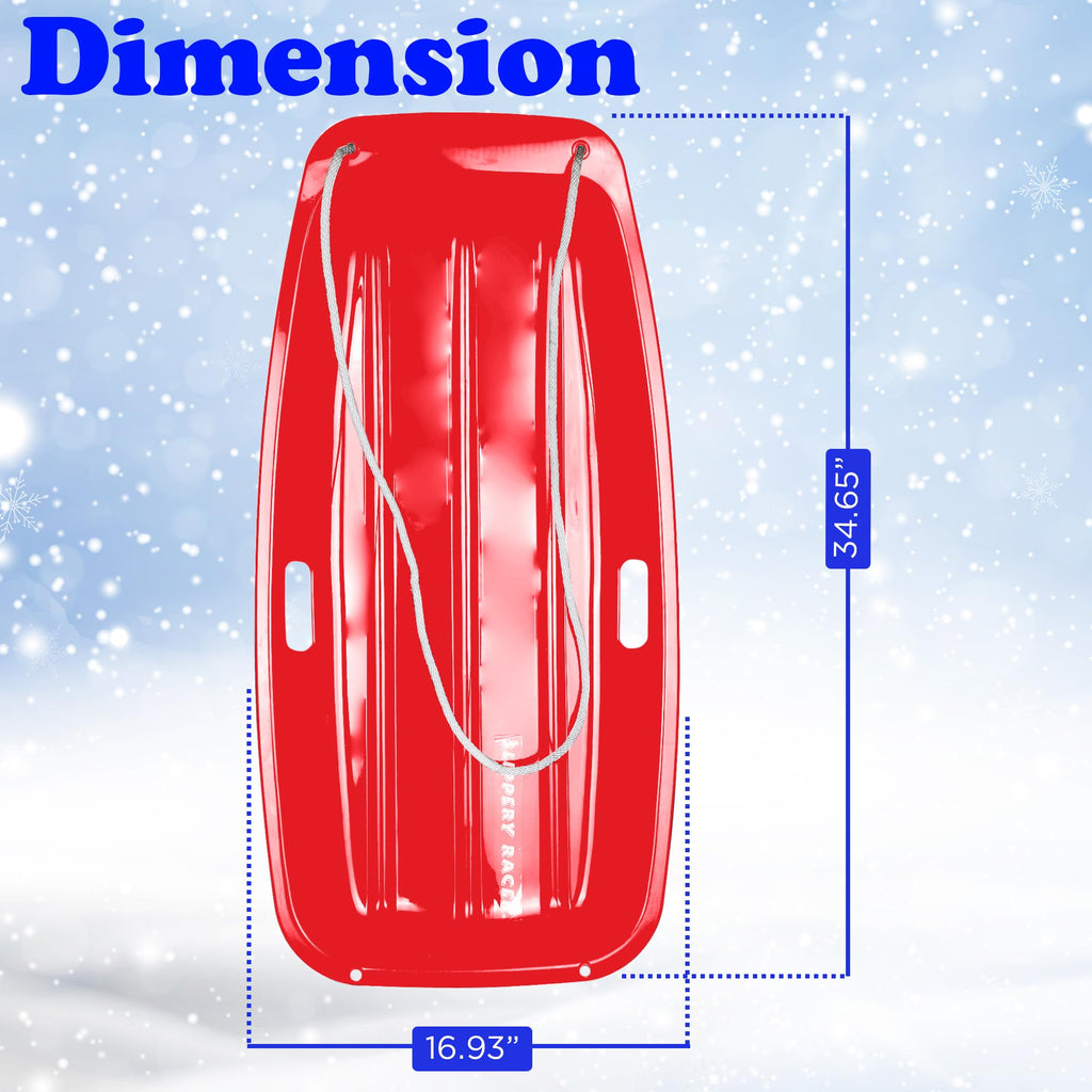 Kids Plastic Toboggan Snow Sled with Pull Rope D810