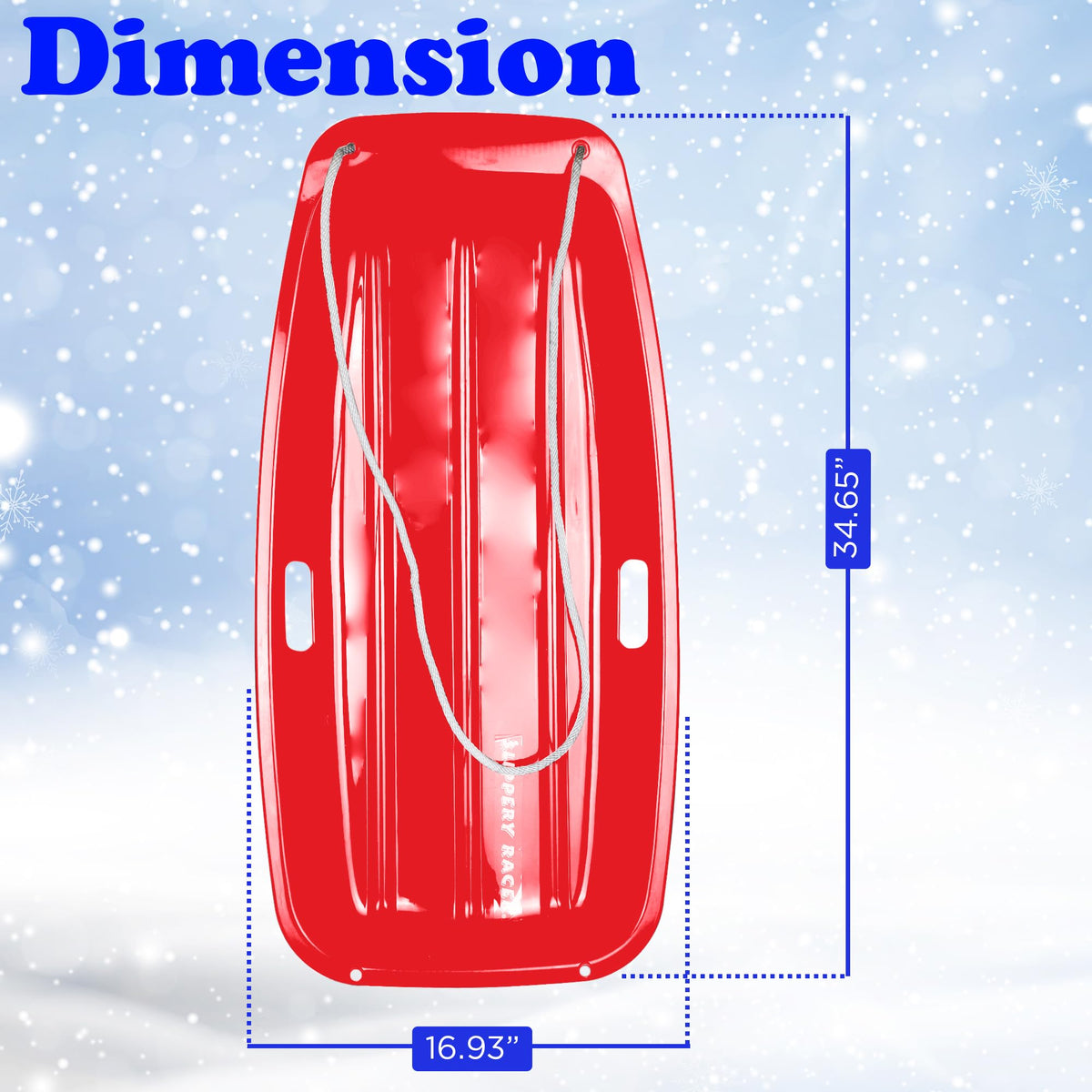 Kids Plastic Toboggan Snow Sled with Pull Rope D810