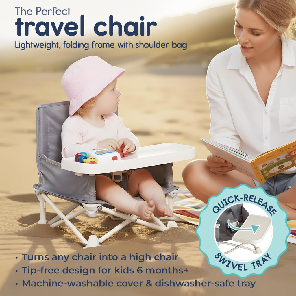 Grey Booster Seat with Tray P2687