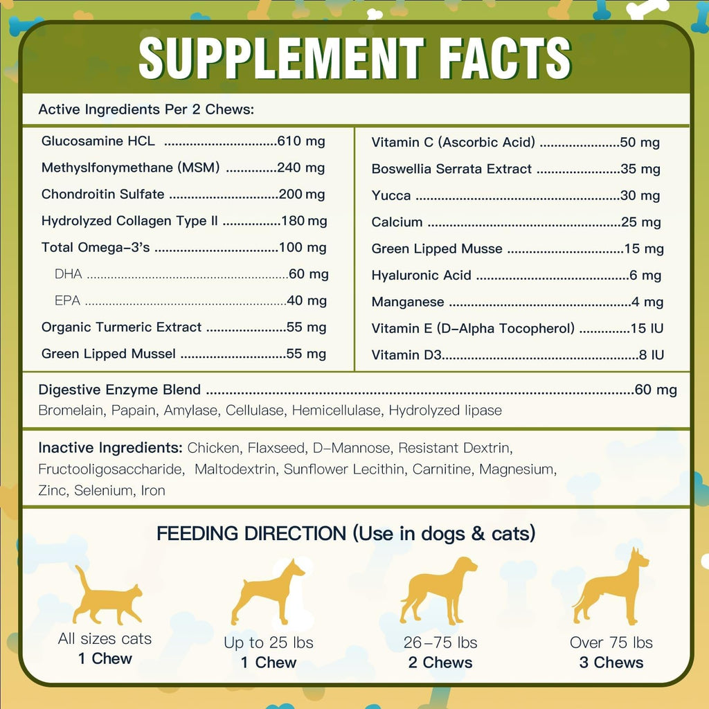 Glucosamine for Dogs Chicken Flavor 120 Freeze-Dried Chews S99878