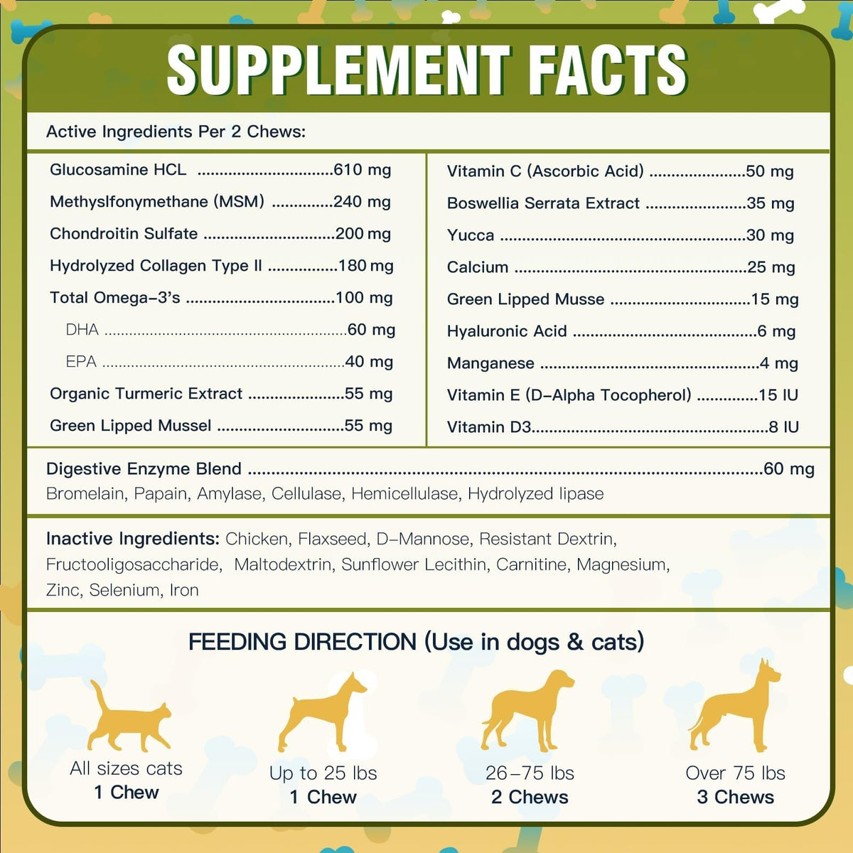 Glucosamine for Dogs Chicken Flavor 120 Freeze-Dried Chews S99878
