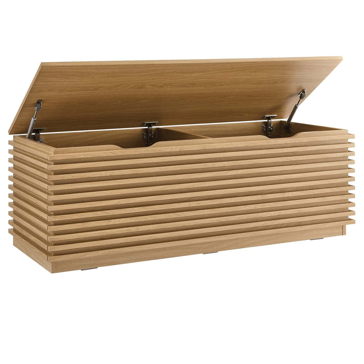 Oak Wood Grain Storage Bench W724